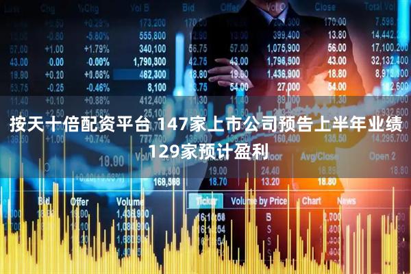 按天十倍配资平台 147家上市公司预告上半年业绩 129家预计盈利