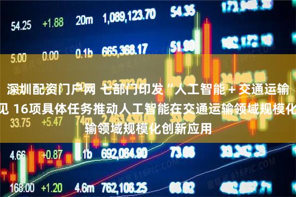 深圳配资门户网 七部门印发“人工智能＋交通运输”实施意见 16项具体任务推动人工智能在交通运输领域规模化创新应用